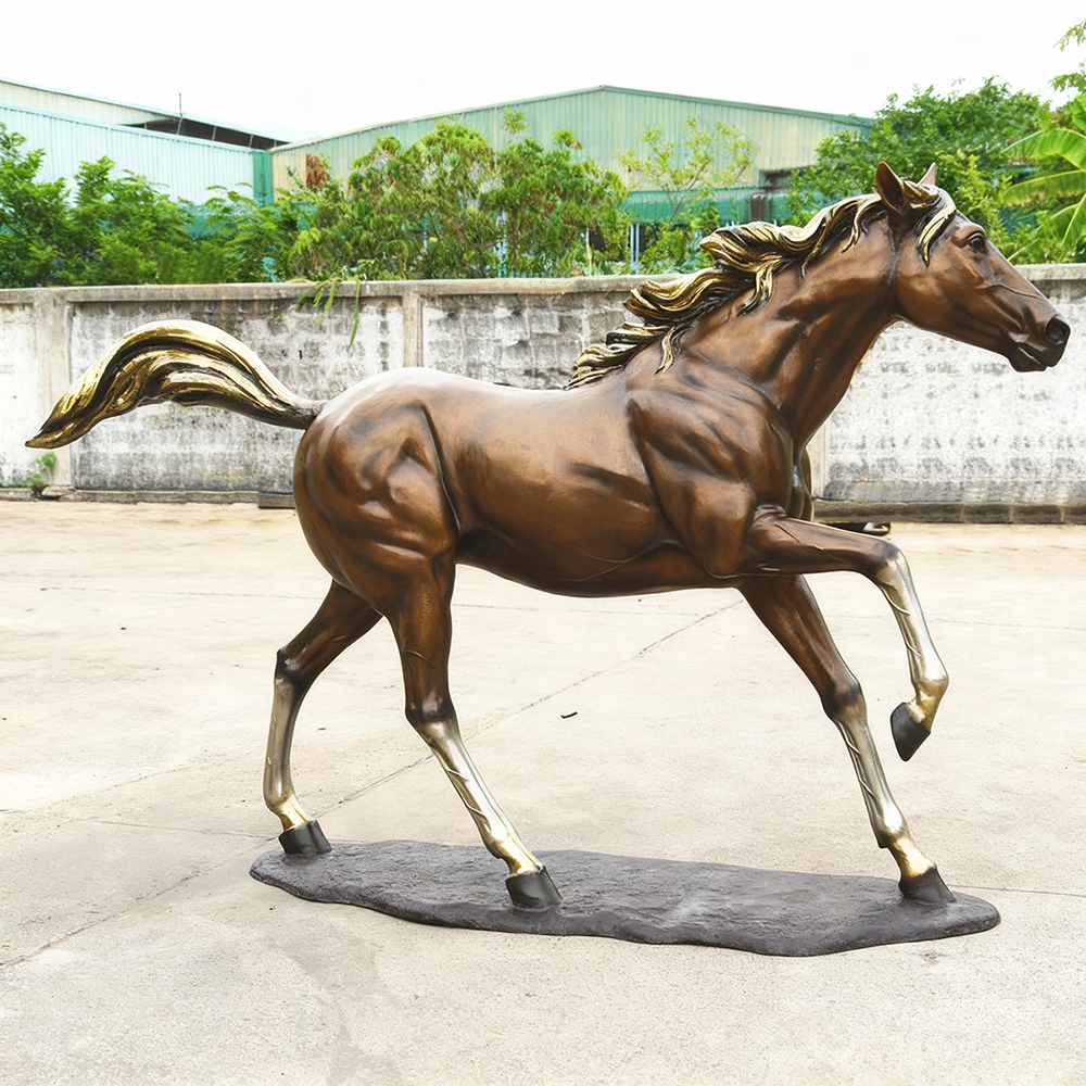 Bronze Horse Running Sculpture side view