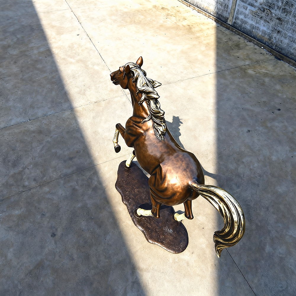 Bronze Horse Running Sculpture top angle