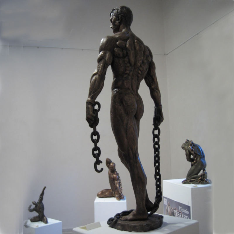 Bronze Nude Statue Male artwork back view