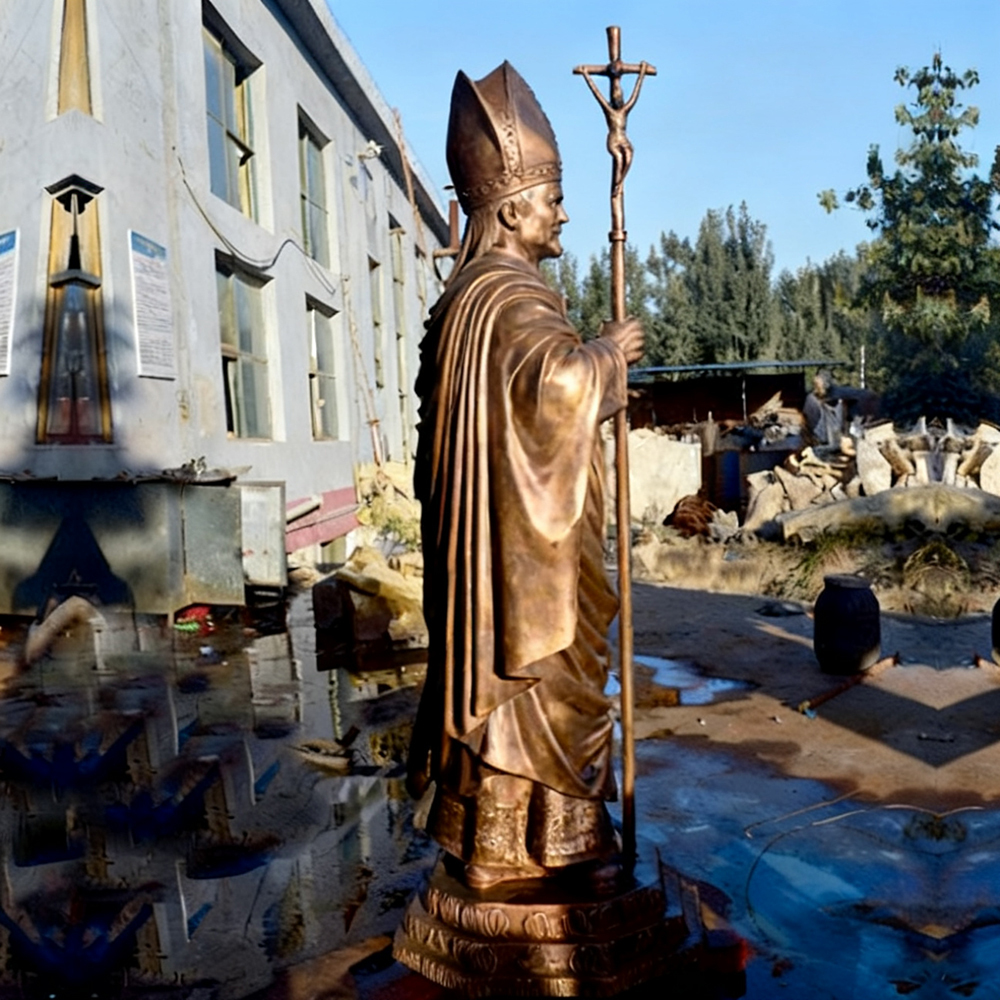 Bronze St John Paul II blessing statue outdoor