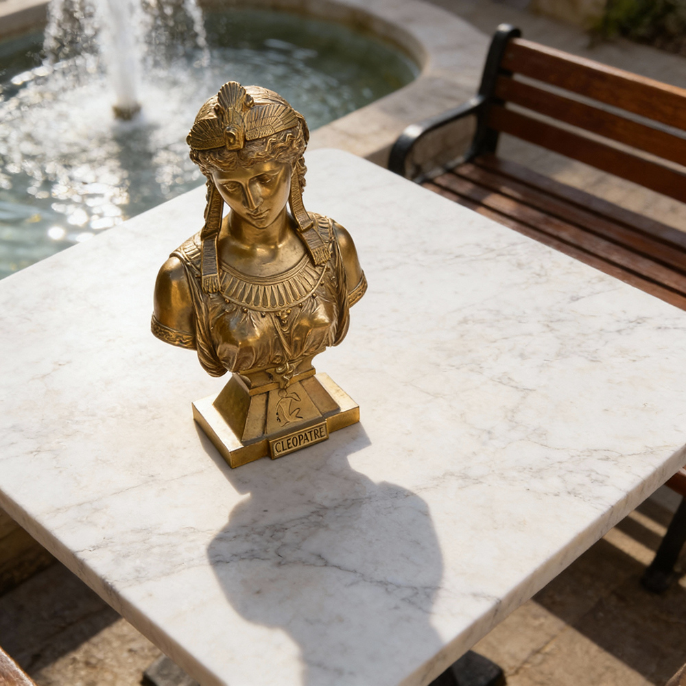 Cleopatra Head bronze Bust top view