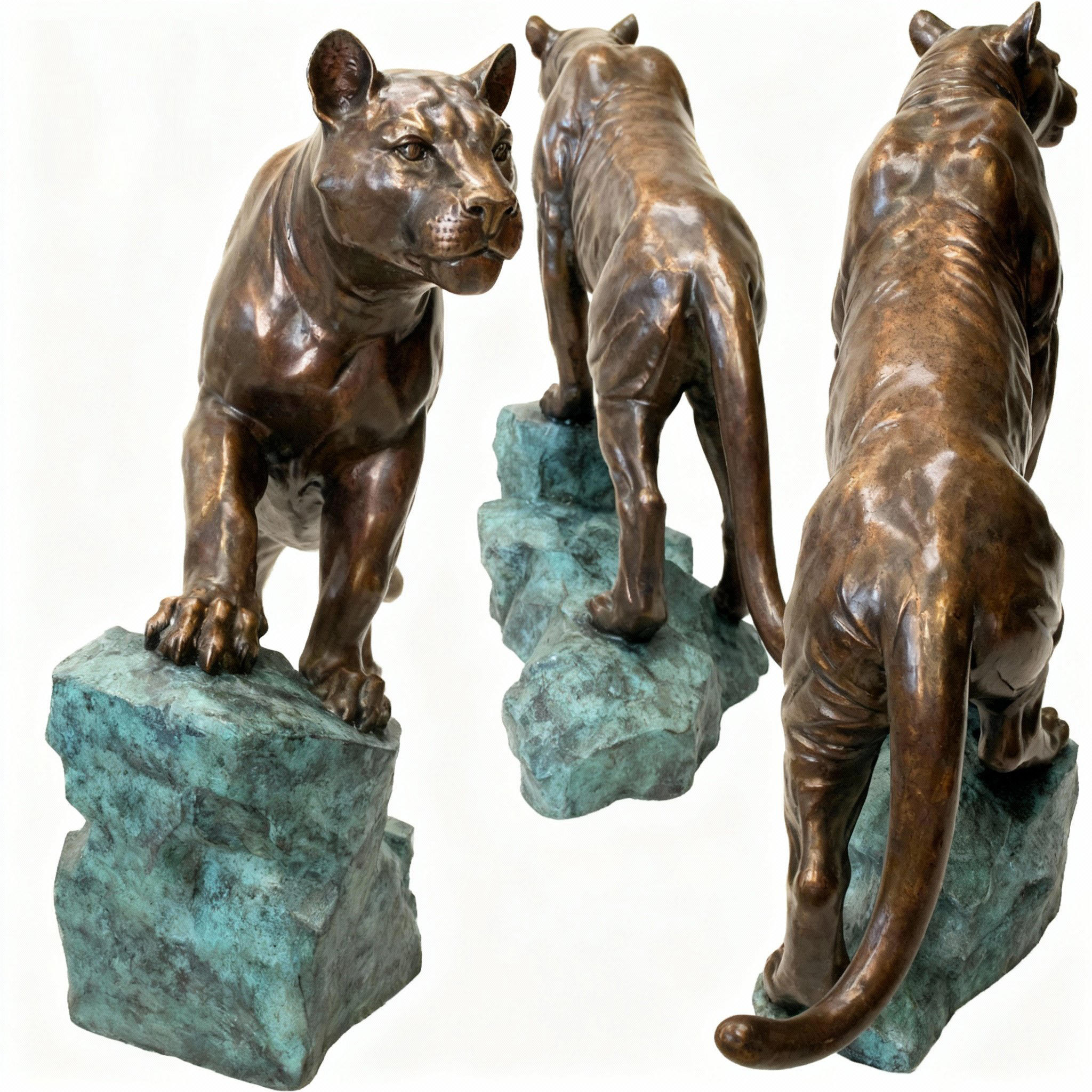 Decorative Bronze Cougar Garden Statue