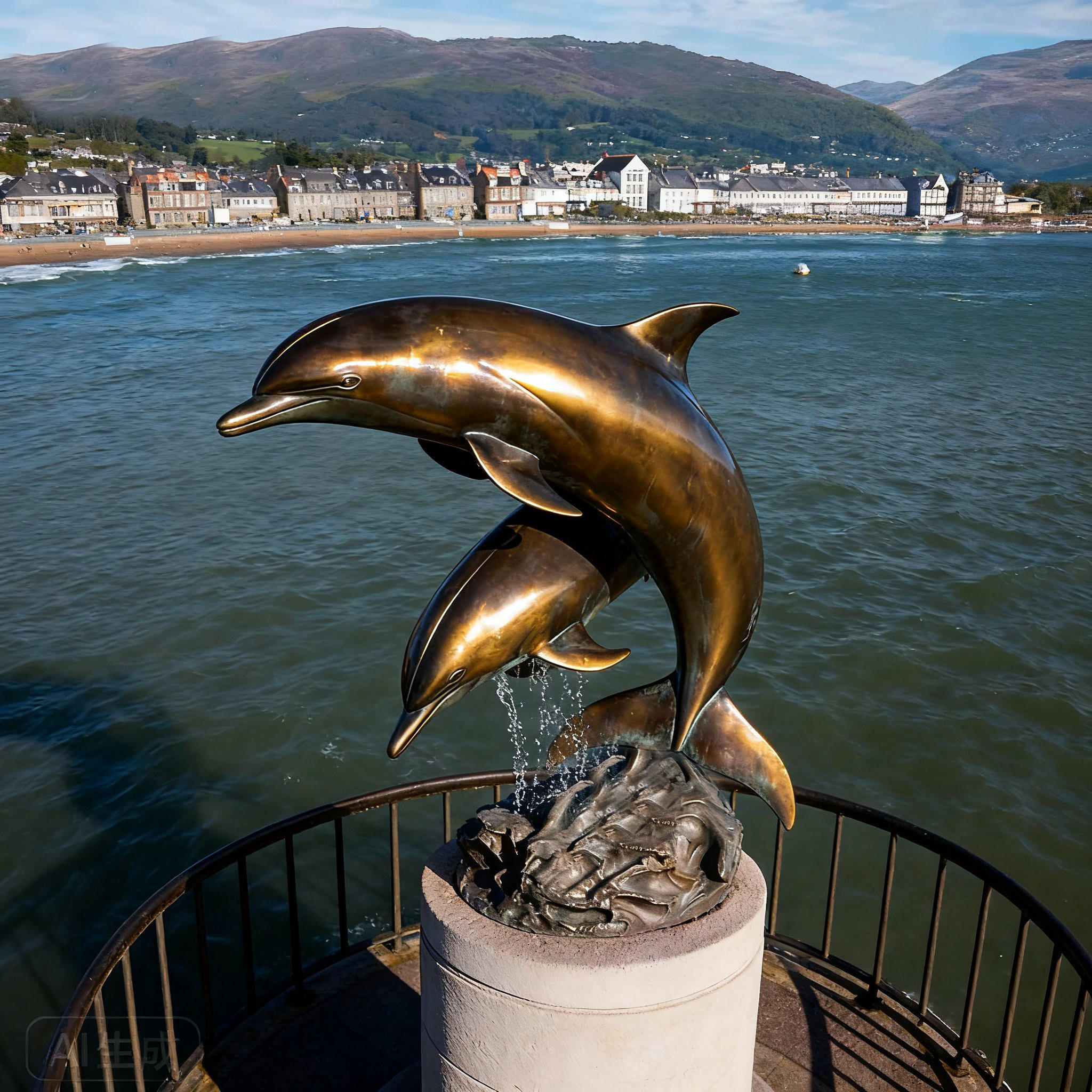 Decorative bronze Dolphin Fountain Outdoor