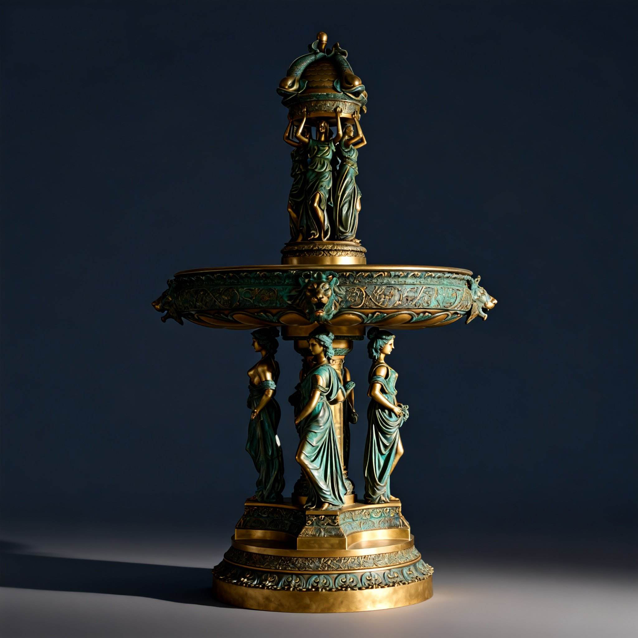 Elegant bronze Grecian Lady Fountain