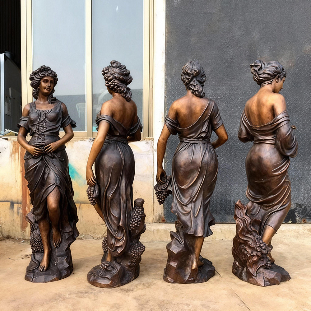 Four Seasons bronze garden statues