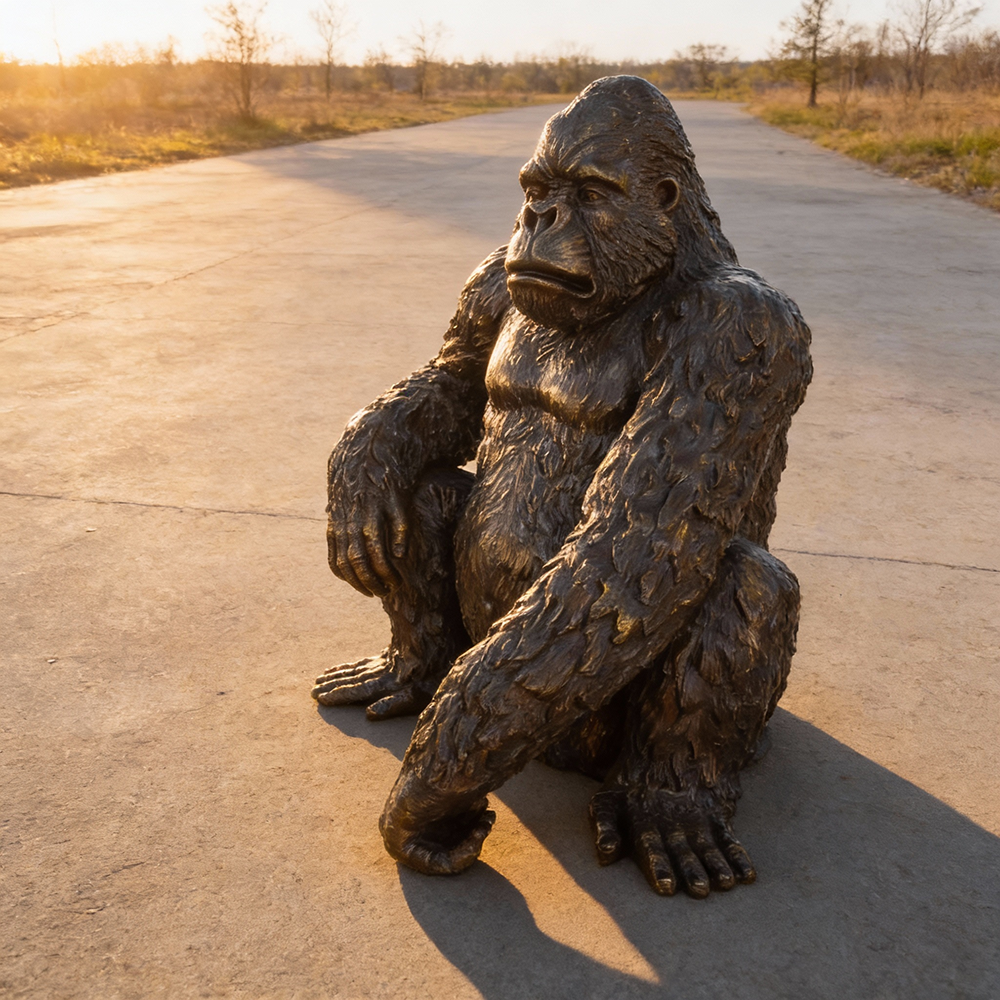 Gorilla Life Size bronze Statue outdoor