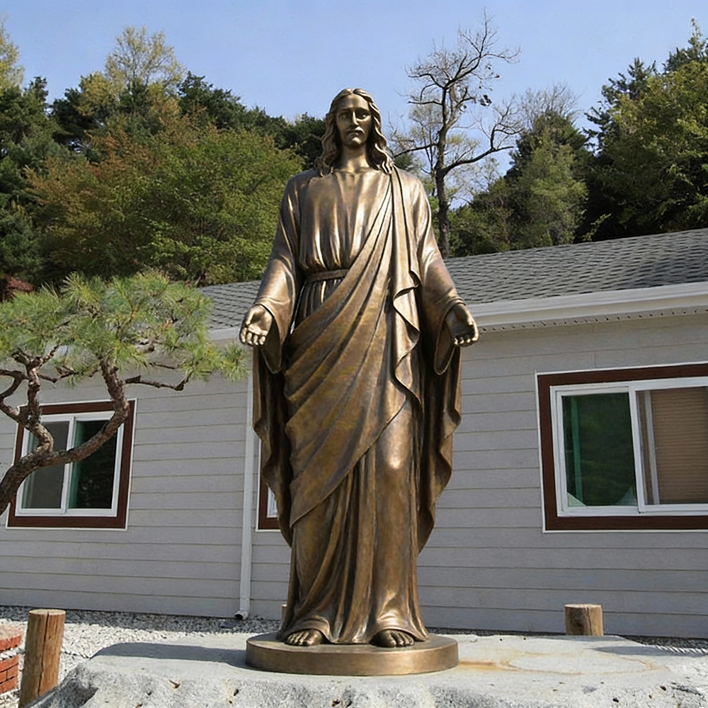 Jesus Statue Bronze full standing front view