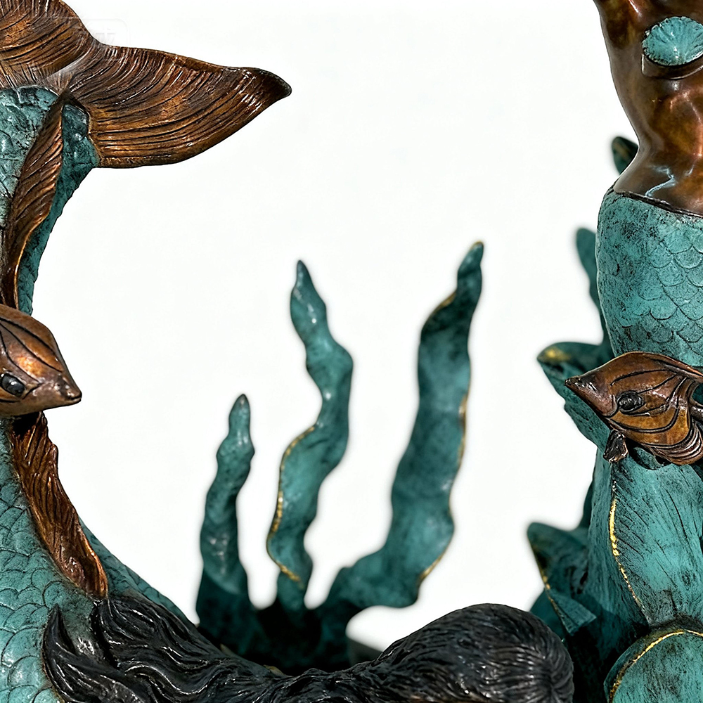 Large Outdoor Mermaid Fountain bronze two mermaids sculpture