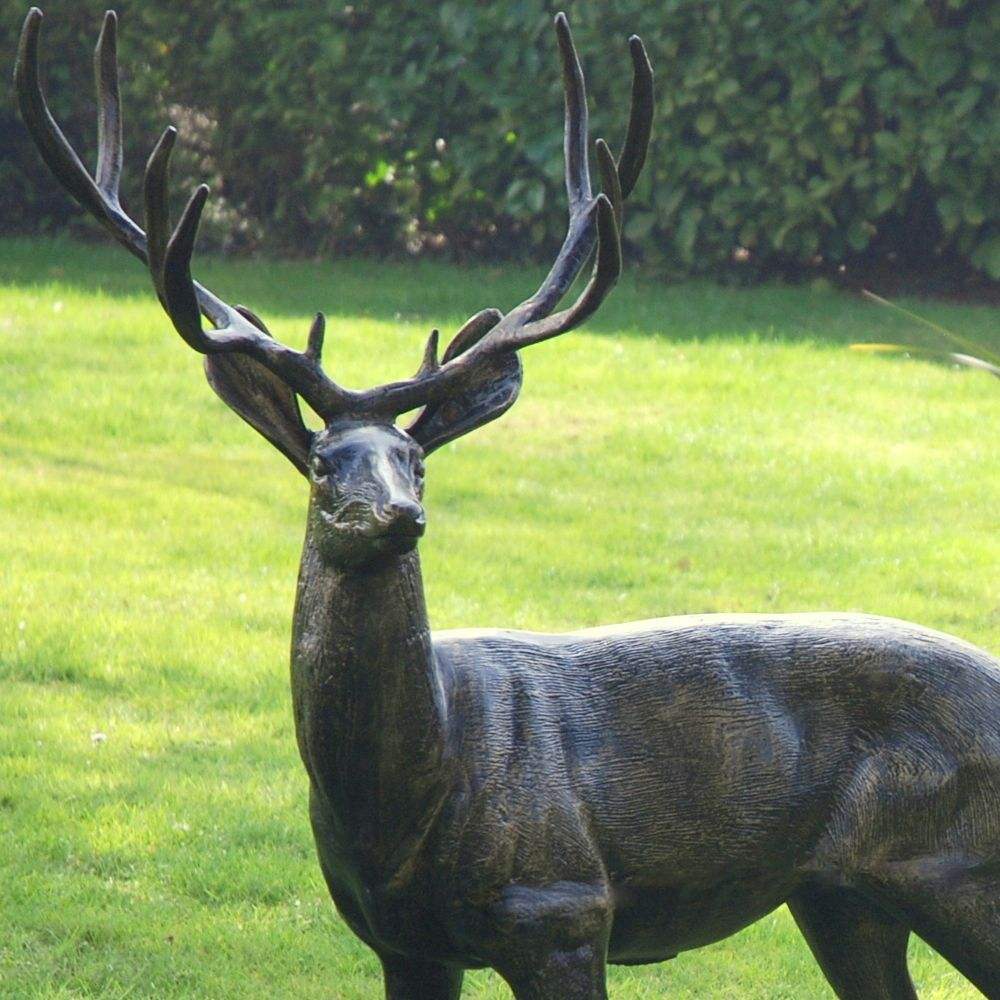 Large Stag Garden Sculpture bronze deer