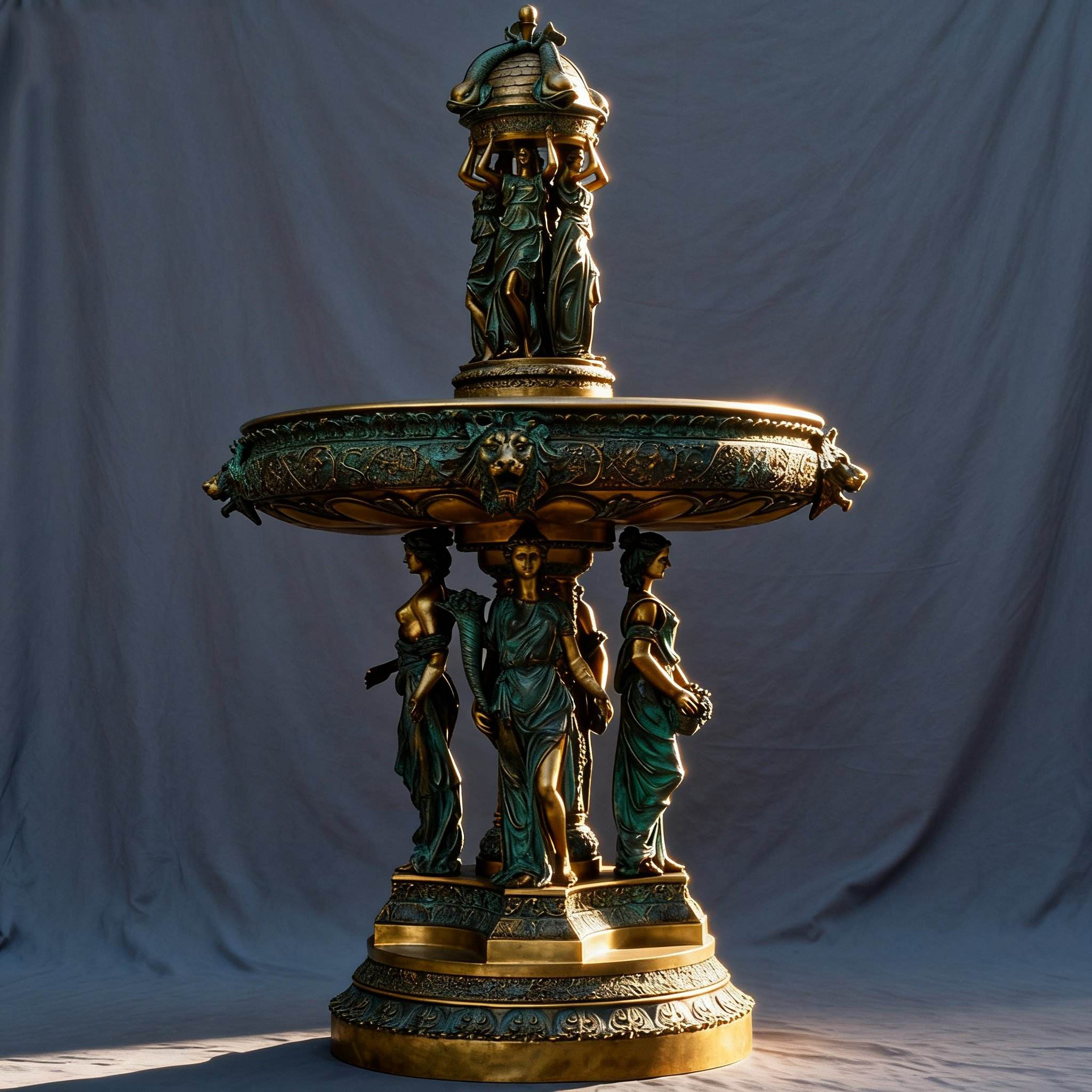 Large bronze Grecian Lady Fountain