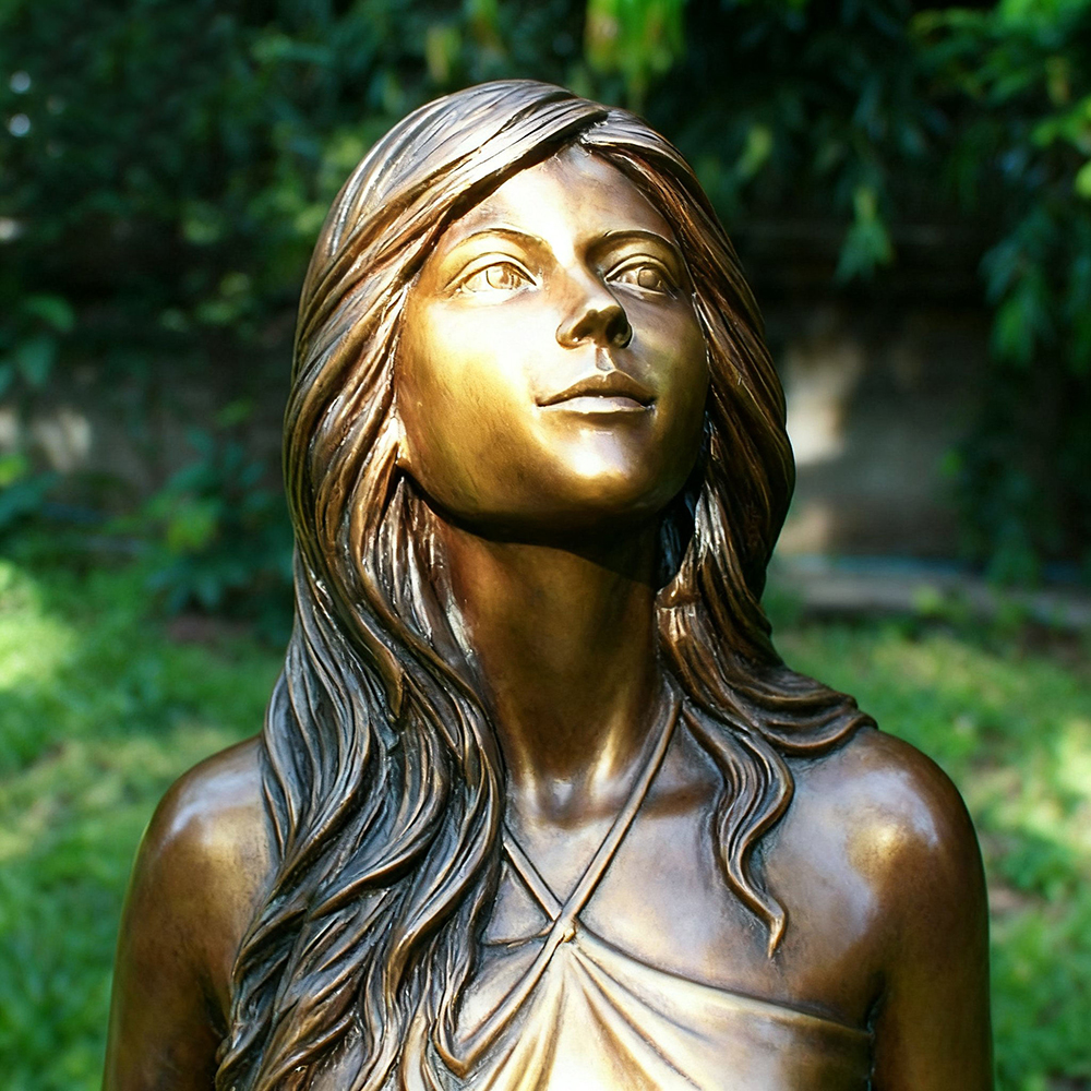 Life Size Female Statue delicate face and hair detail