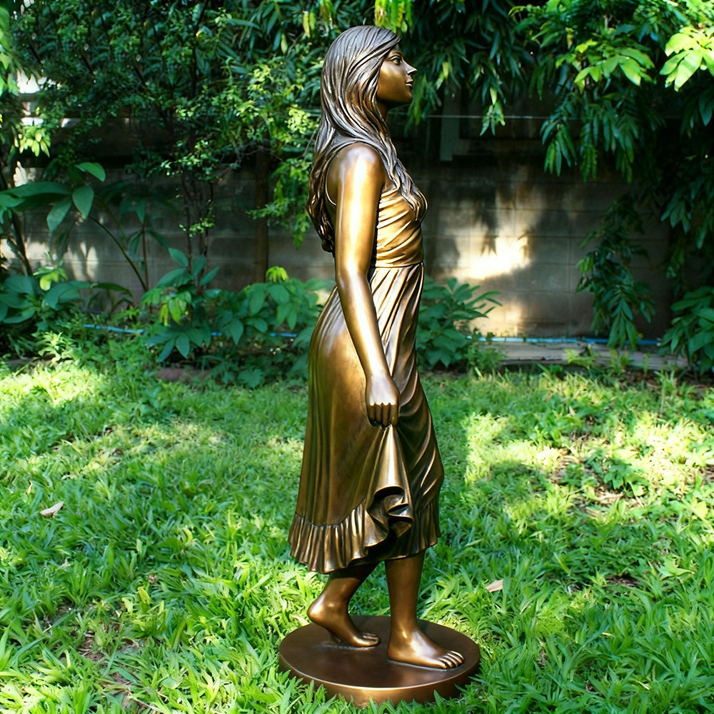 Life Size Female Statue elegant side standing view