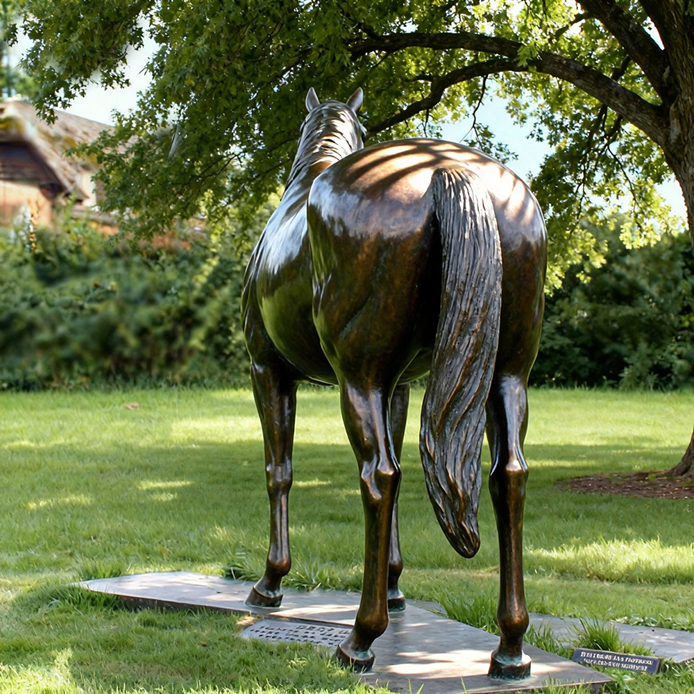 Life Size Horse Sculpture bronze horse rear view