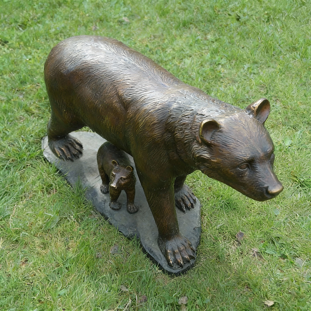 Mother Bear with Cub lawn Sculpture
