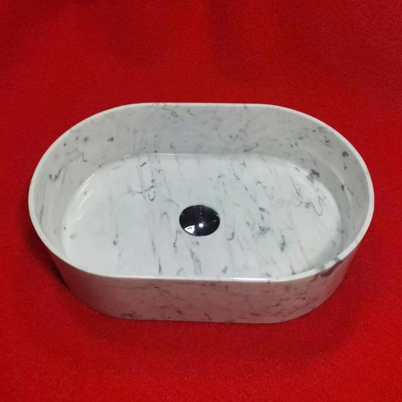 Oval Marble Counter Top Sink