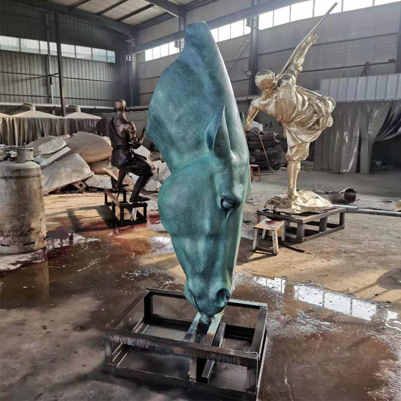 Patina bronze Still Water Horse Head Statue Replica