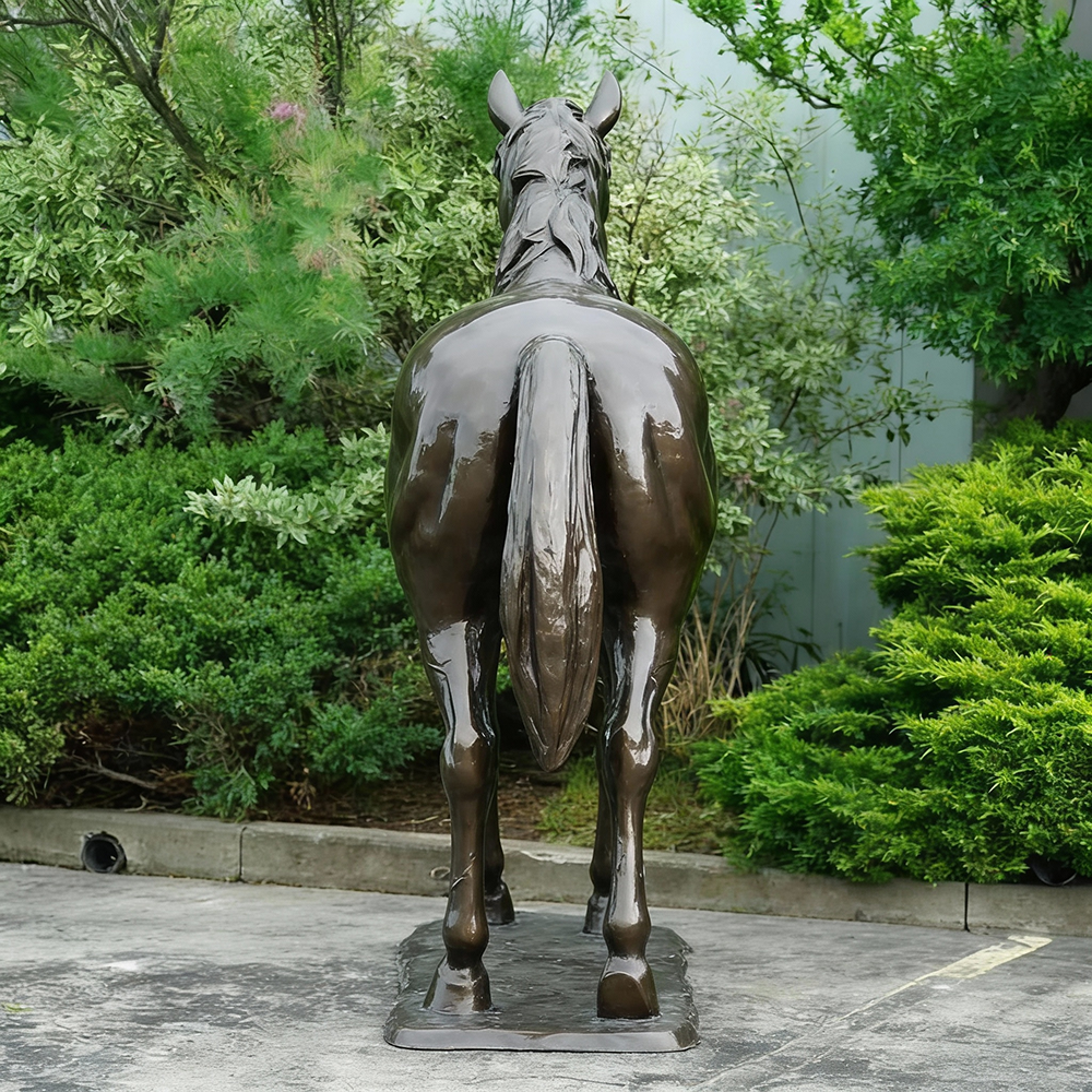 Rear view of Walking Horse bronze Sculpture
