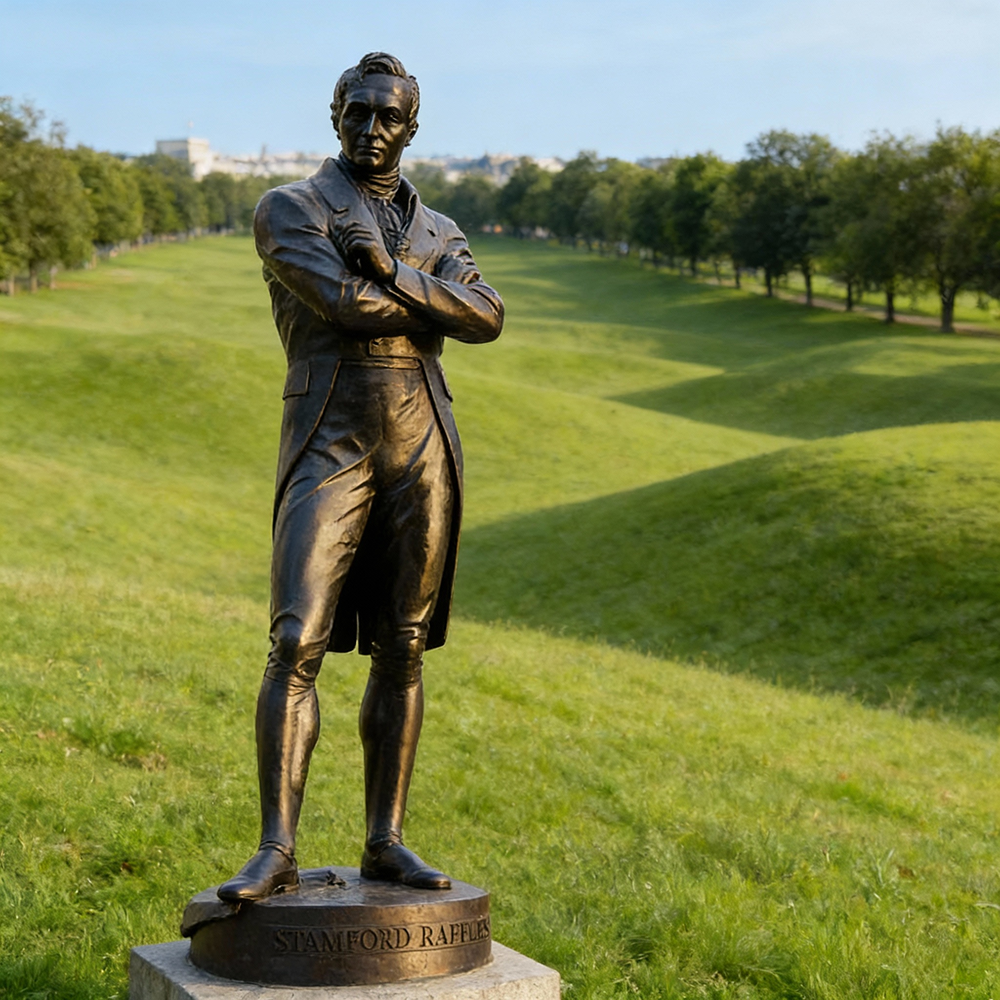 Stamford Raffles bronze Sculpture full view