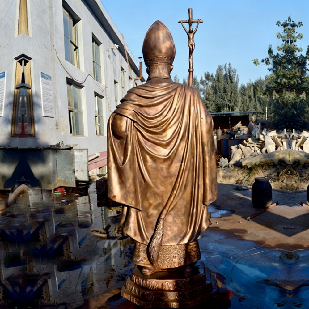 Statue of St John Paul II bronze rear