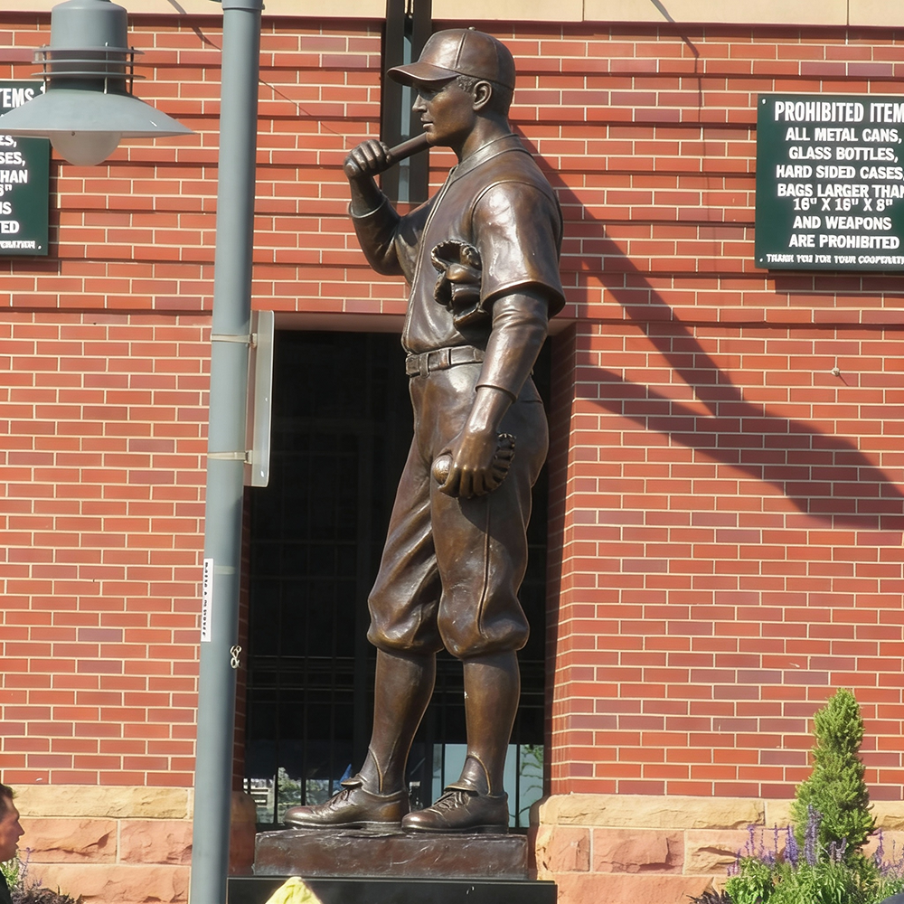 The Player Statue Coors Field side view