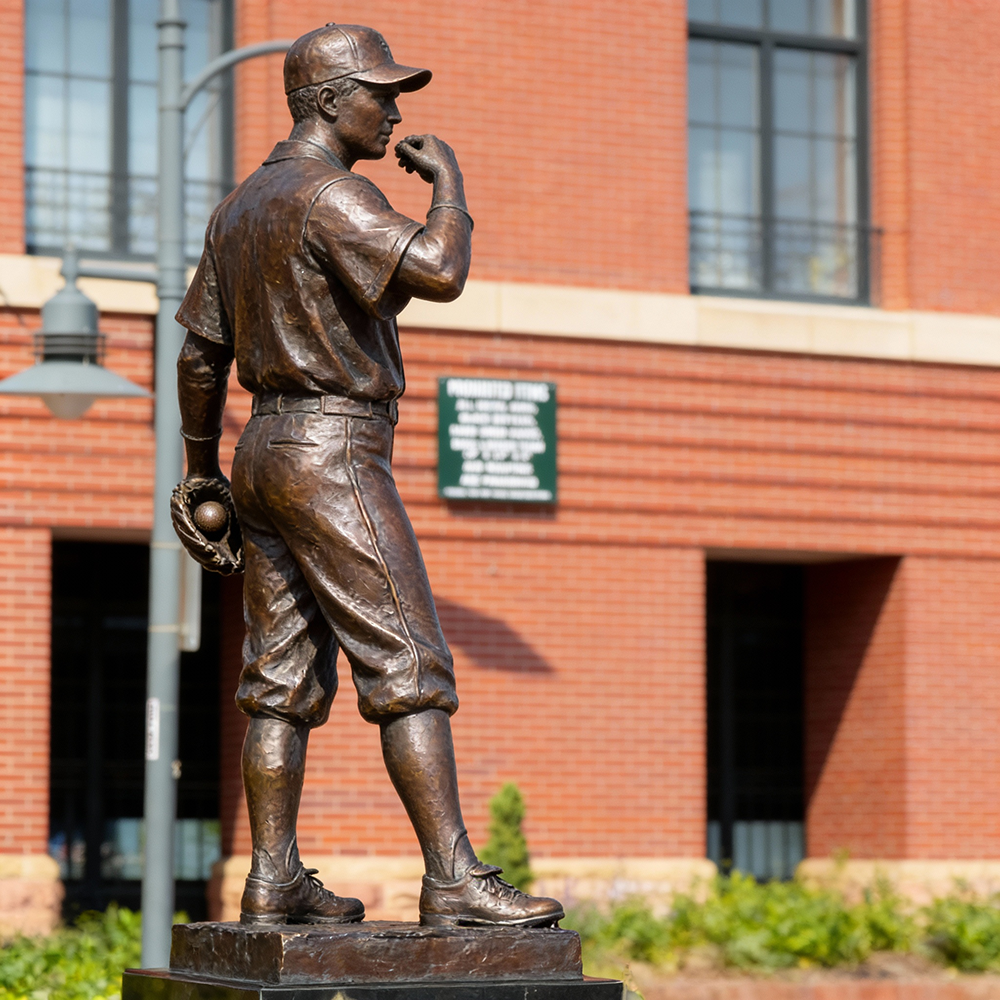 The Player bronze Statue in front of Coors Field