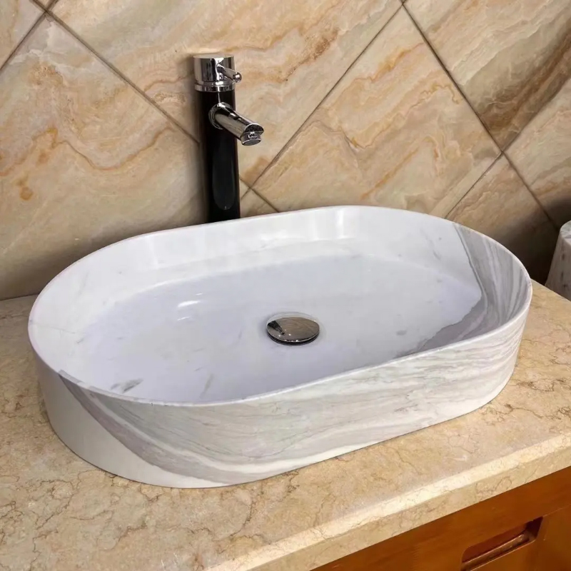 White Marble Counter Top Sink