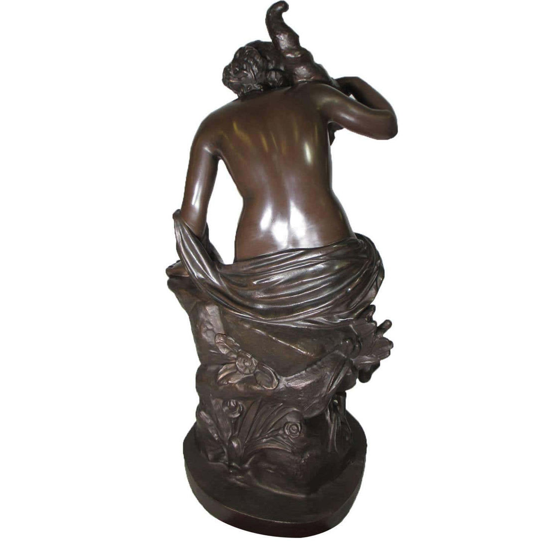 back view of bronze Nude Maiden Statue