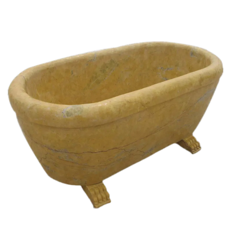 beige Vintage Soaking Tub marble
