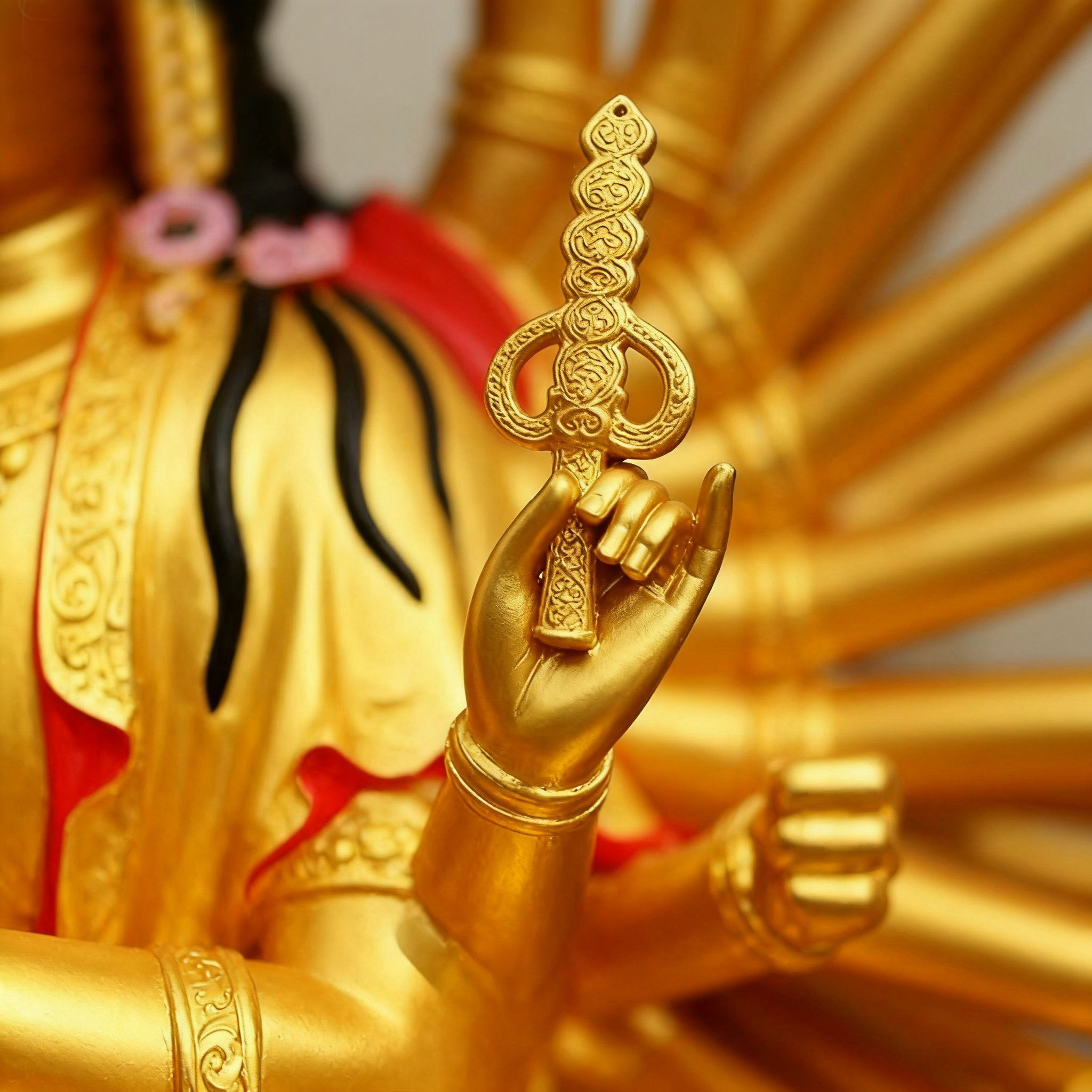 bronze 1000 Armed Avalokiteshvara Statue hand detail