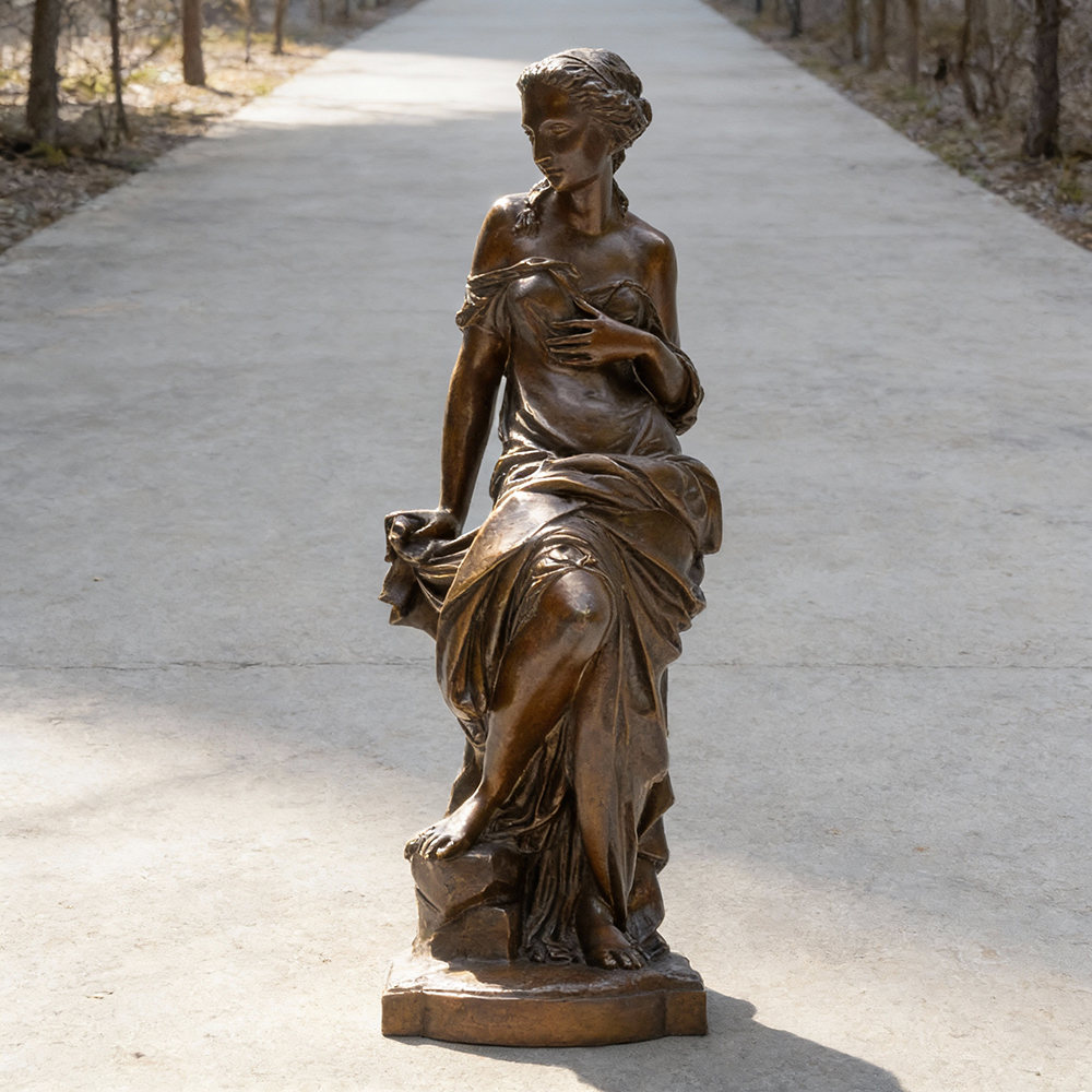 bronze-Antique-Woman-Statue-outdoor-scene2