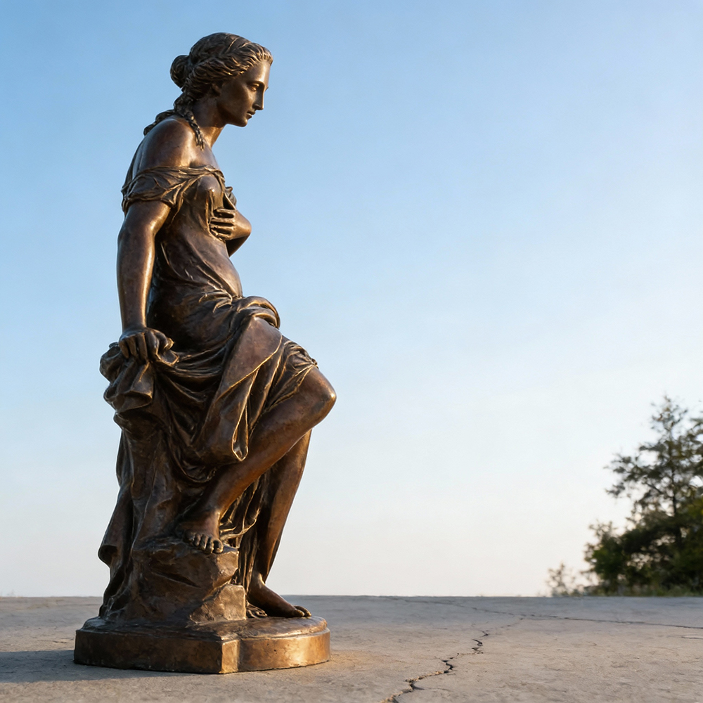 bronze-Antique-Woman-Statue-side-view2