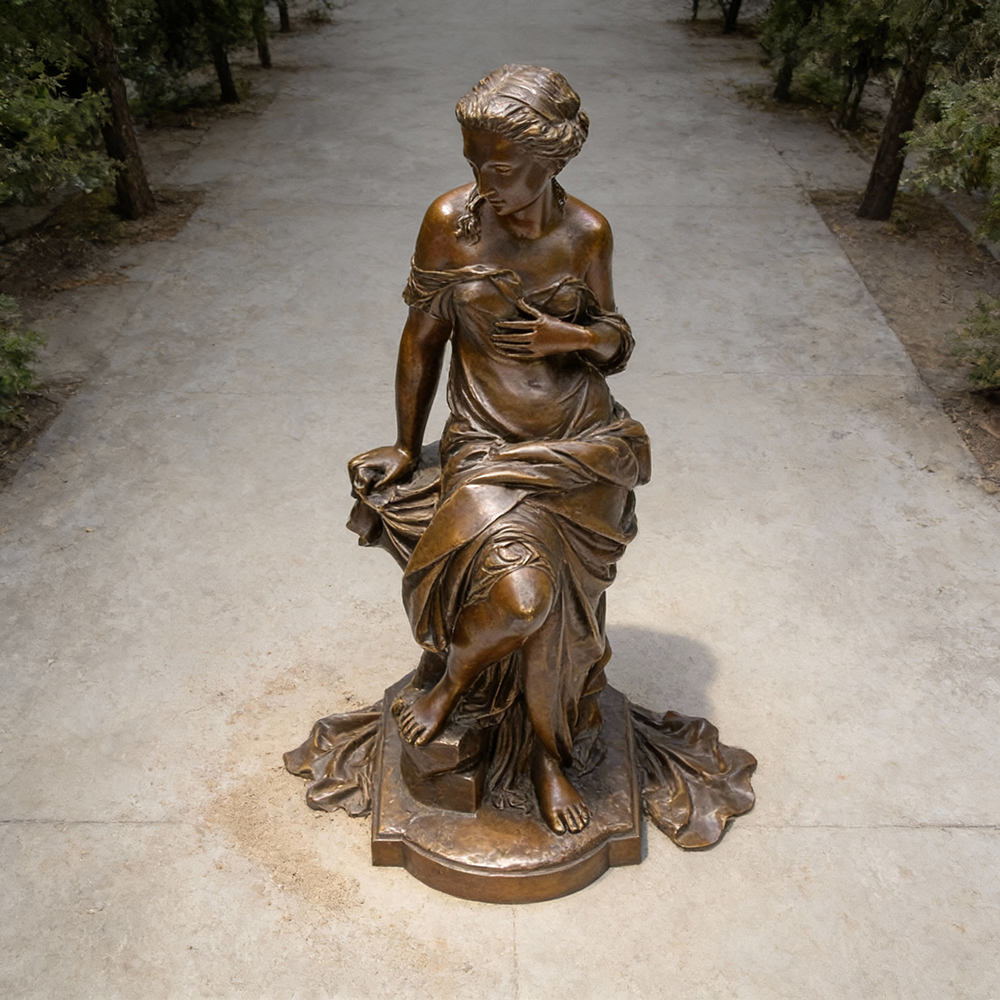 bronze-Antique-Woman-Statue-top-view2
