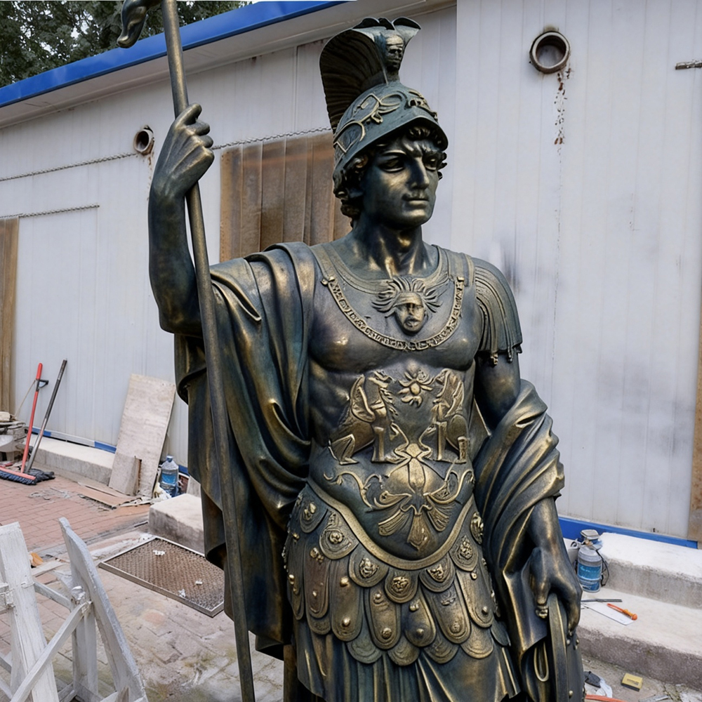 bronze Athena and Ares Statue close view