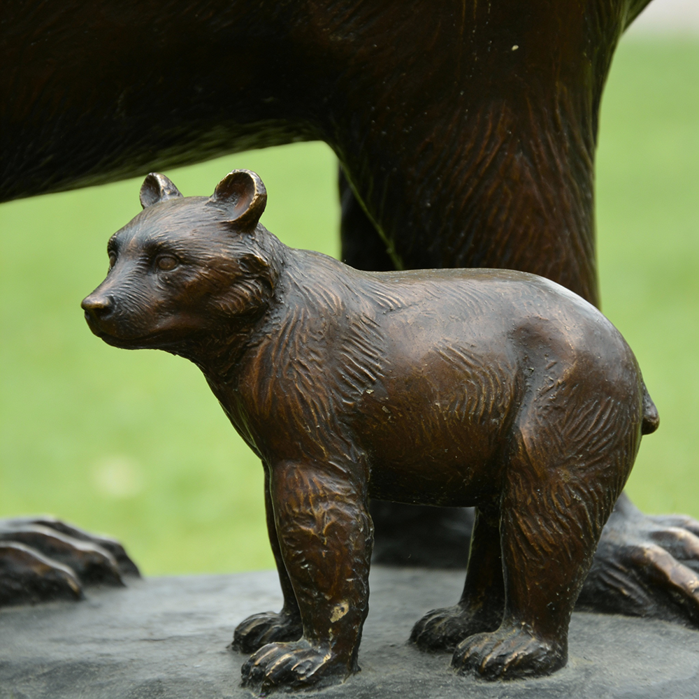 bronze Bear Cub Sculpture