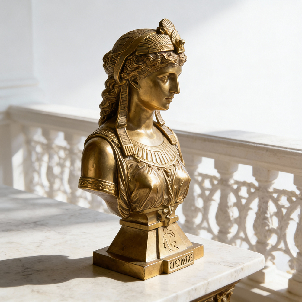 bronze Cleopatra Head Bust side view