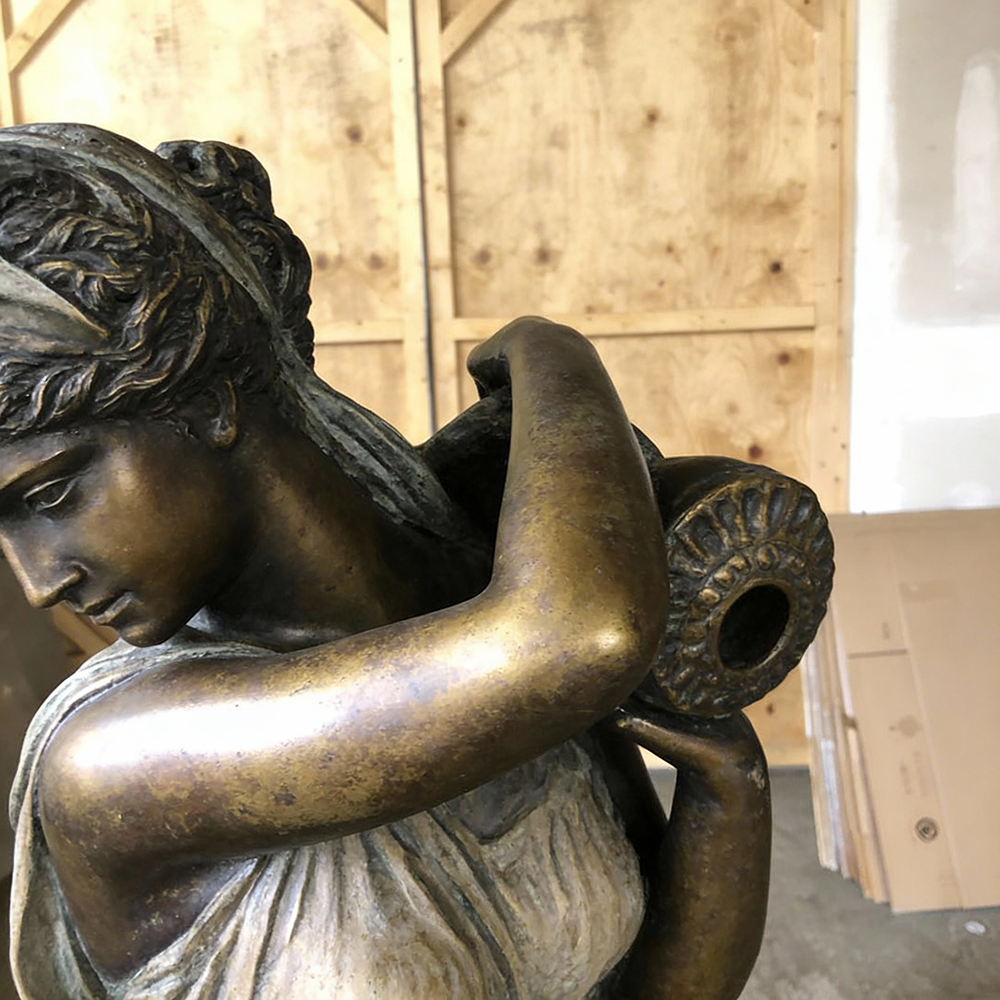 bronze Fountain Lady holding urn
