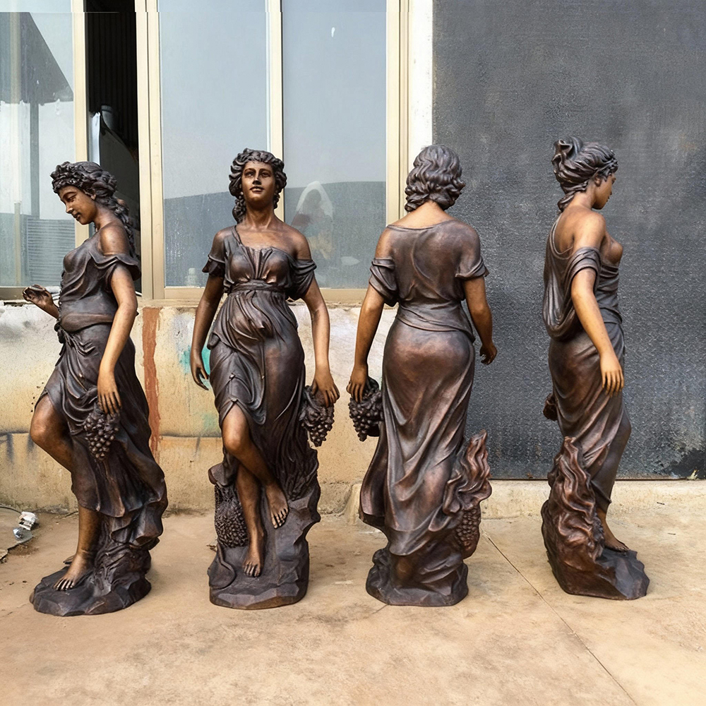 bronze Four Seasons garden statues
