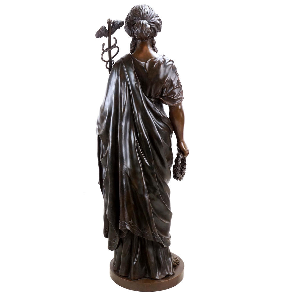 bronze Goddess Hygieia Statue back view