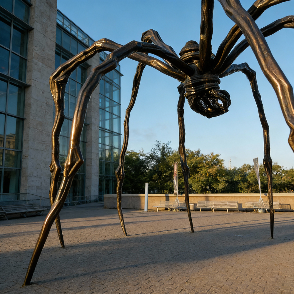 bronze Huge Spider Sculpture with stretched leg structure