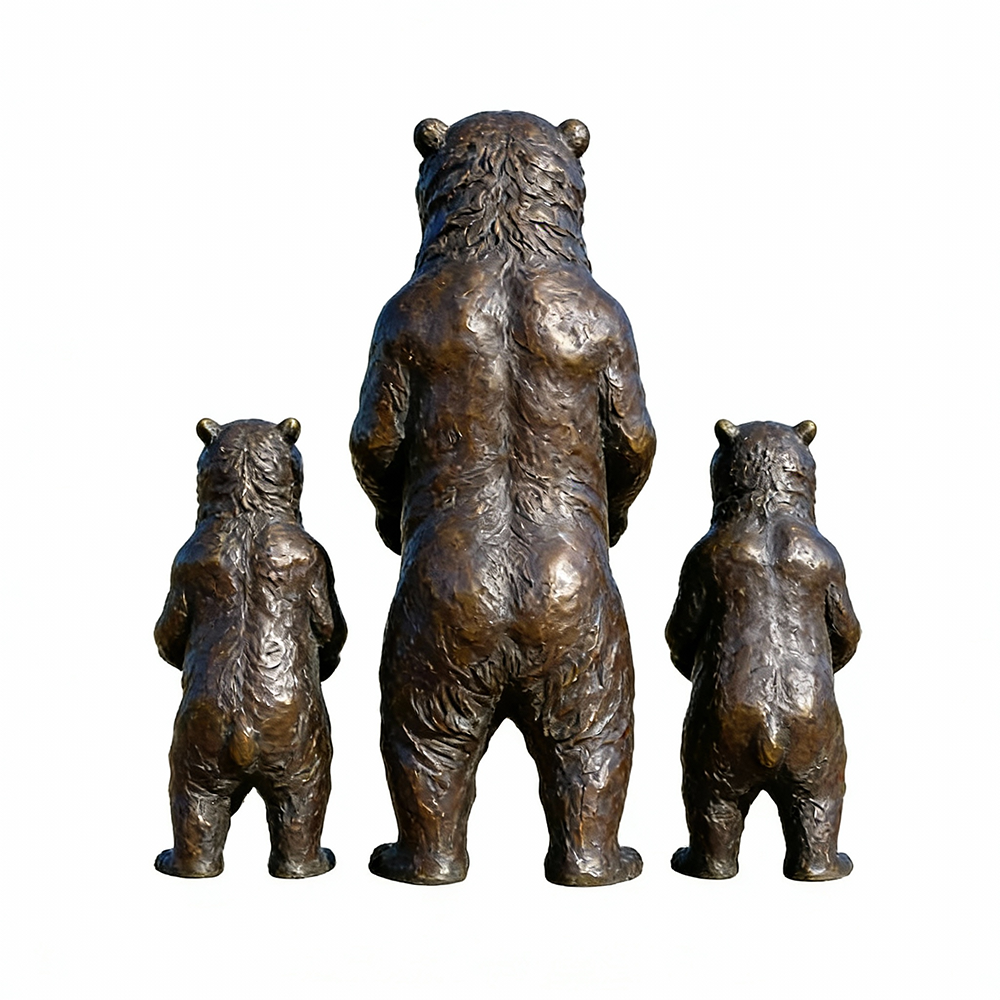 bronze Large Bear Lawn Ornaments back view