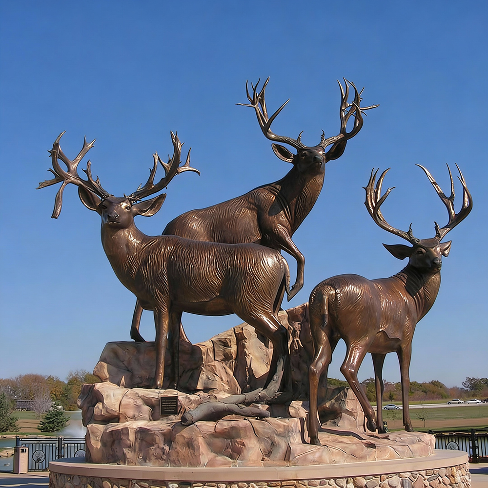 bronze Large Deer Garden Statues outdoor