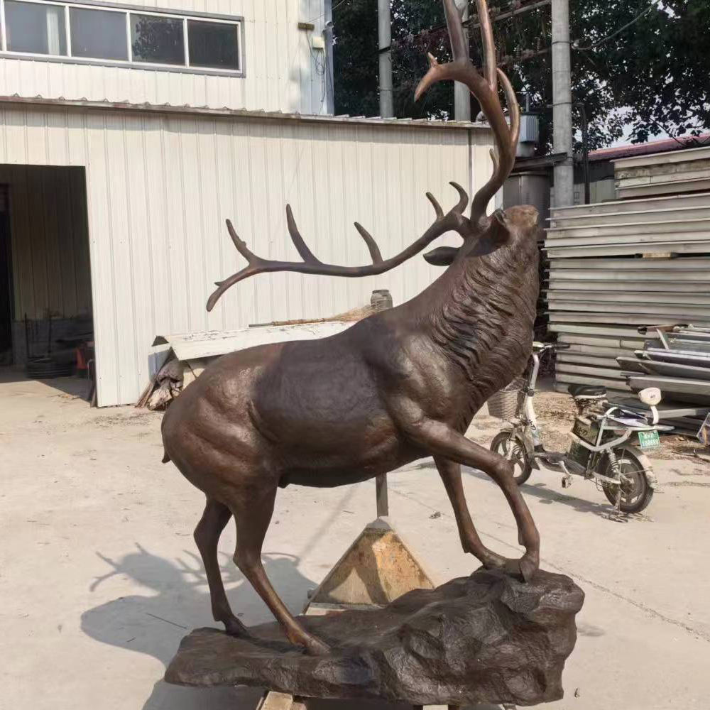 bronze Large Deer Ornament elk garden sculpture