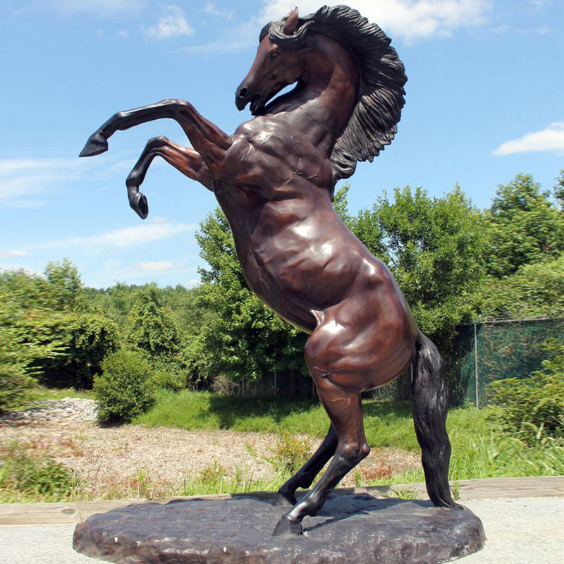 bronze Large Horse Statue Outdoor rearing stallion