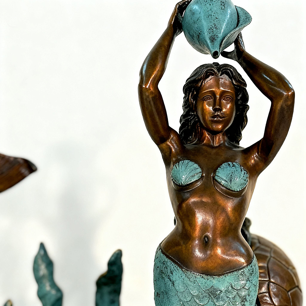 bronze Large Outdoor Mermaid Fountain mermaid upper body