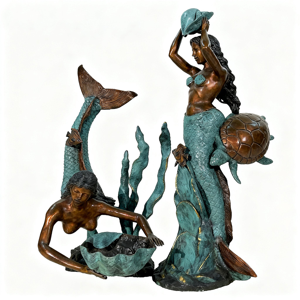 bronze Large Outdoor Mermaid Fountain statue