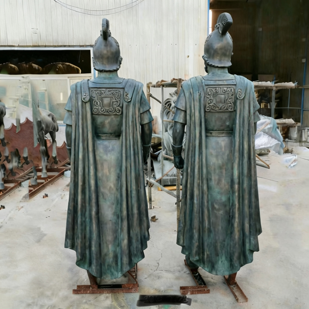 bronze Roman Legionary Statue back view