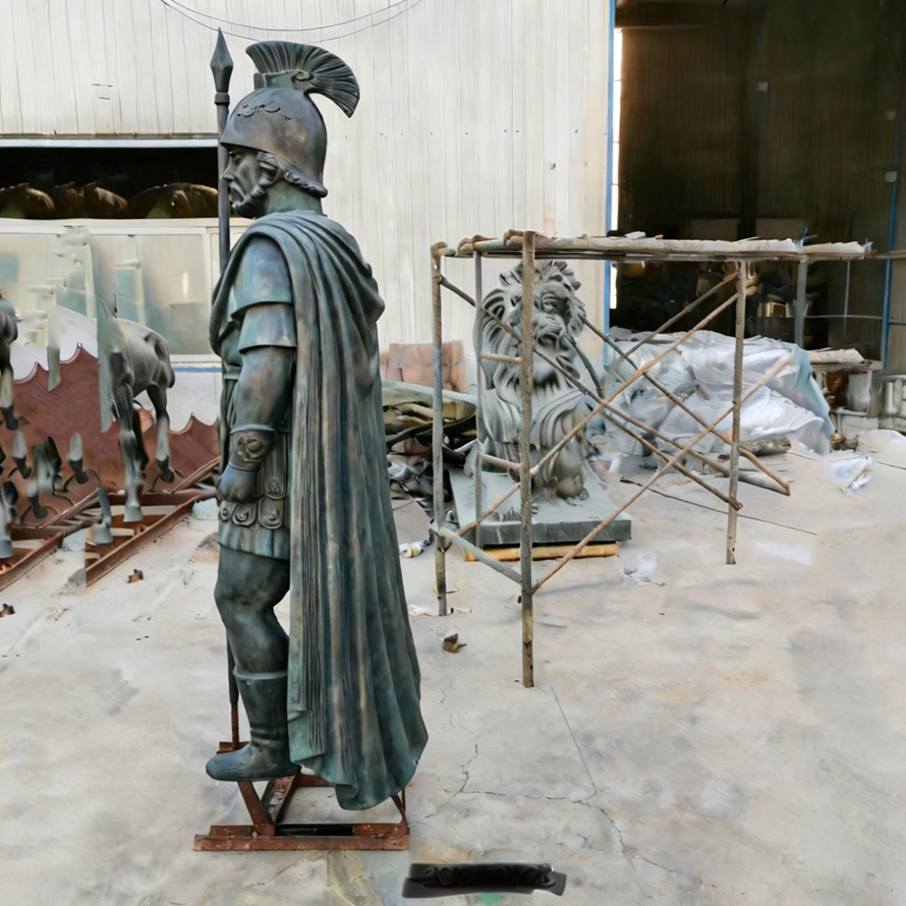 bronze Roman Legionary Statue side view