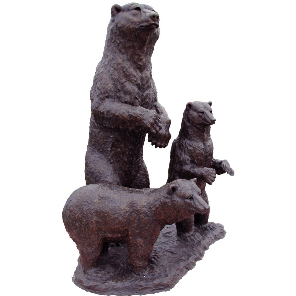 bronze bear family Life Size Bear Statues