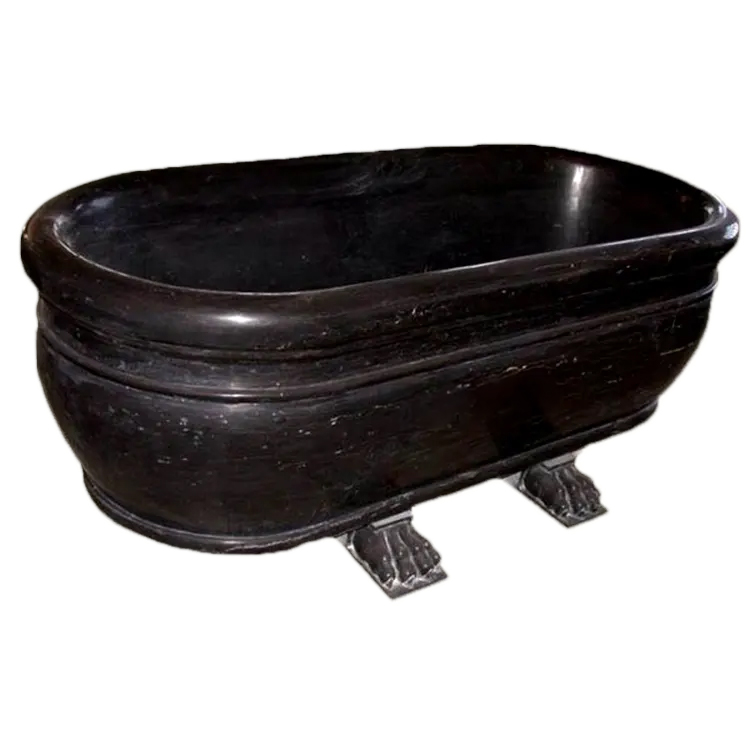classic marble Matt Black Free Standing Bath