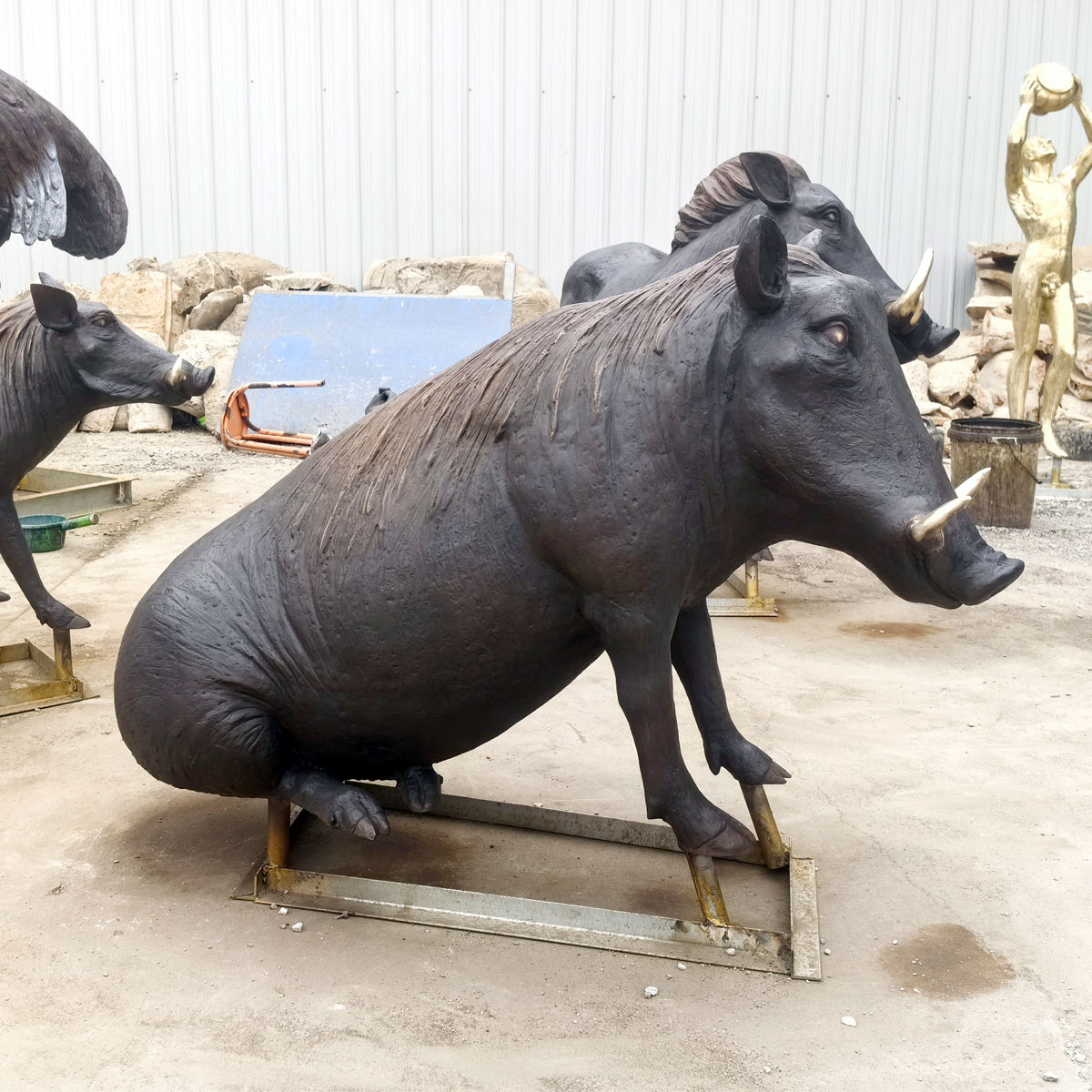 decorative Warthog Metal Garden Sculpture